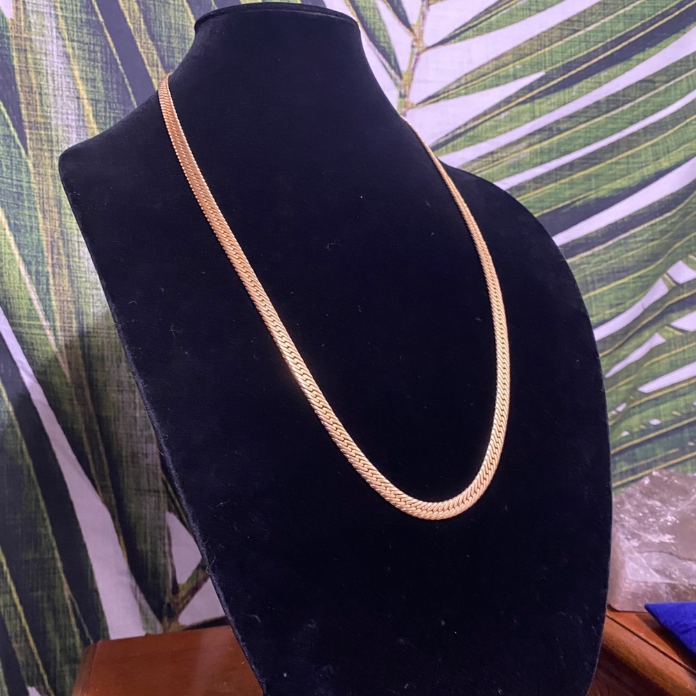 Vintage Givenchy Gold Tone Herringbone Chain